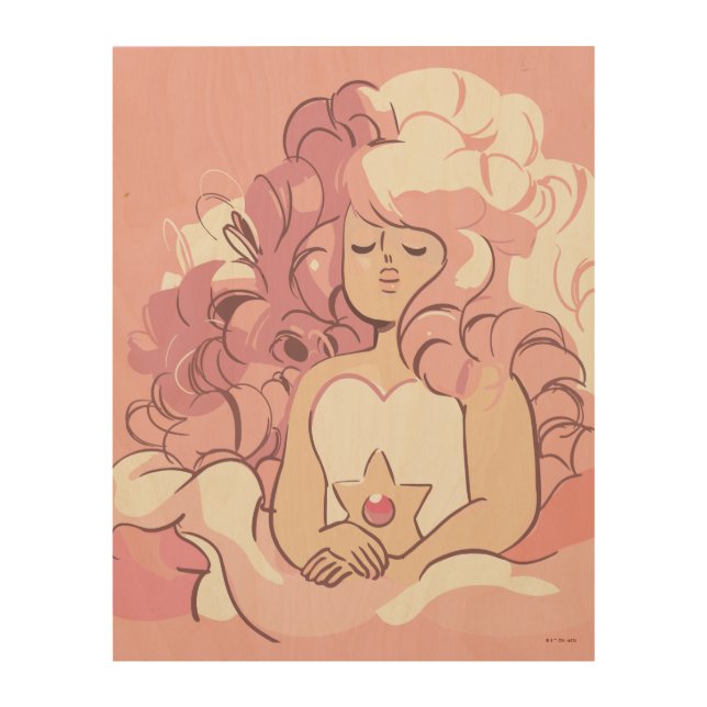 Steven Universe | Rose Quartz Illustration Wood Wall Art (Front)