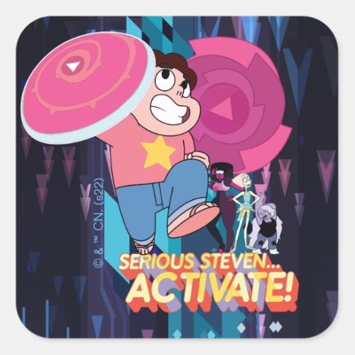 Steven Universe  Serious Steven Activate Square Sticker