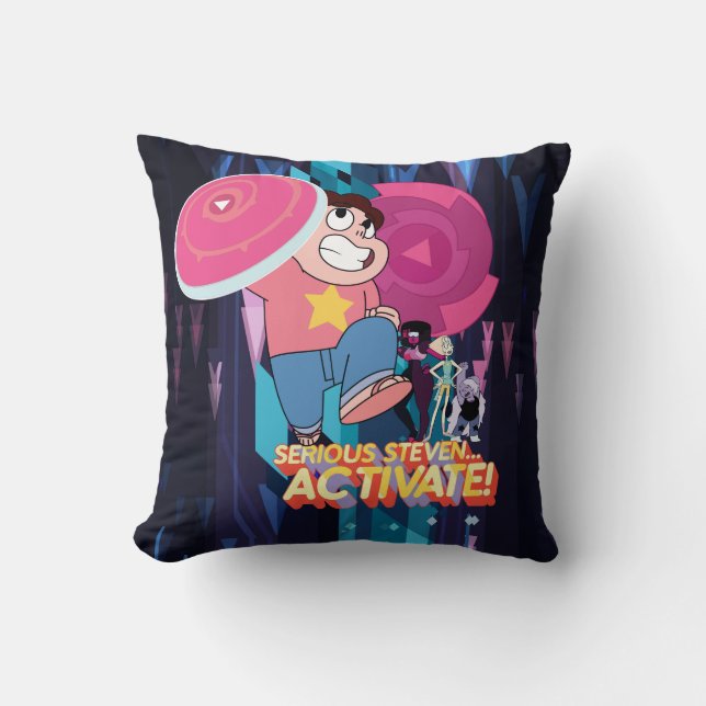 Steven Universe | Serious Steven… Activate! Throw Pillow (Front)