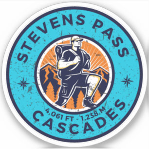 Stevens Pass, cascades range Washington hike trail Sticker