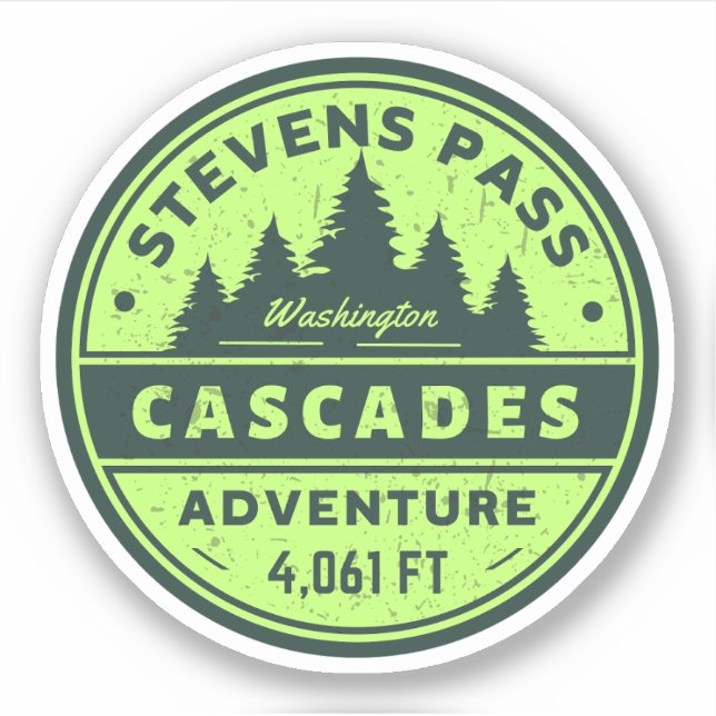 Stevens Pass, cascades range Washington hike trail Sticker (Front)