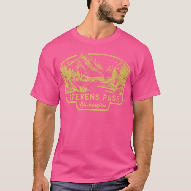 Stevens Pass Mountains Washington Hiking Outdoors  T-Shirt (Front)