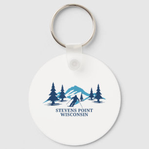 Stevens Point Wisconsin Ski Resort Skiing Skier _1 Keychain