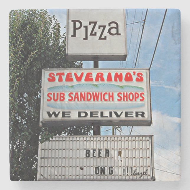 Steverino's,Athens,Georgia, Marble Stone Coaster. Stone Coaster (Front)