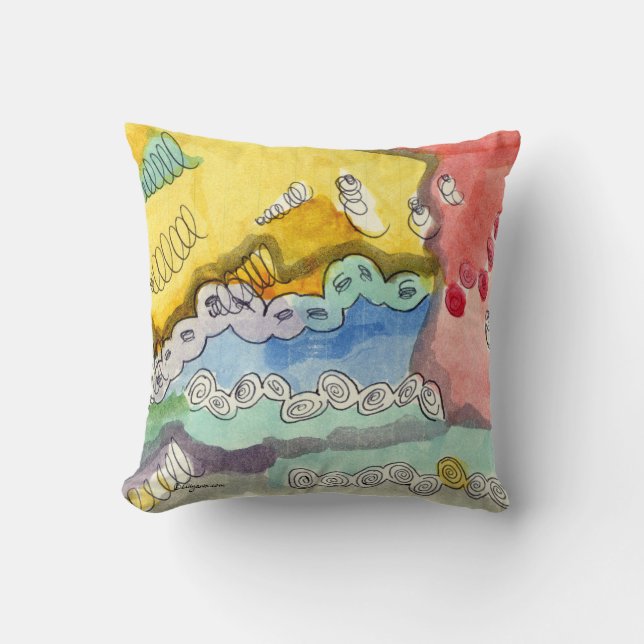 Steve's Abstract Doodle Throw Pillow (Front)