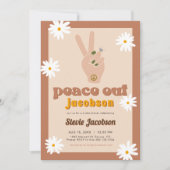 STEVIE Retro 70s Daisy Peace Out Bridal Shower Invitation (Front)