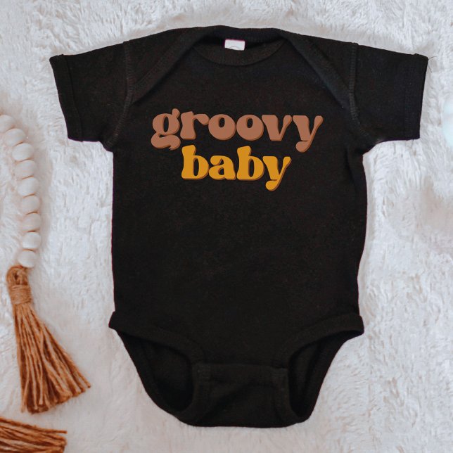 STEVIE Retro 70's Mustard Hippie Groovy Baby Baby Baby Bodysuit (Creator Uploaded)