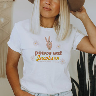 STEVIE Retro Peace Out Bride Bachelorette Party T-Shirt