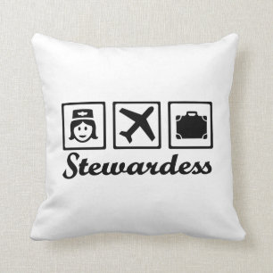 Stewardess airplane throw pillow