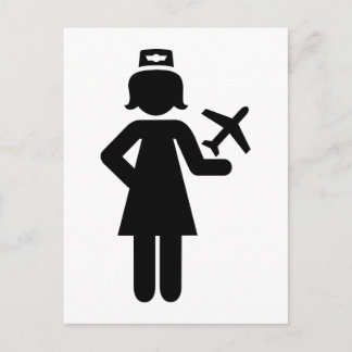 Stewardess plane postcard