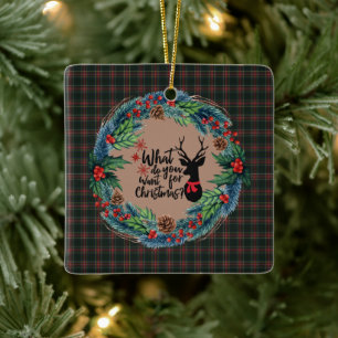 Stewart Black Modern Original Scottish Tartan Ceramic Ornament