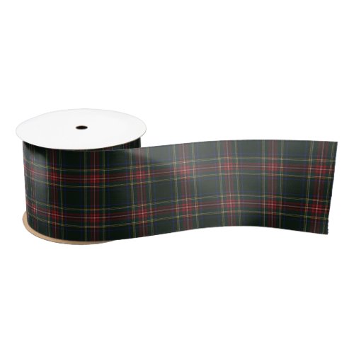 Stewart Black Modern Original Scottish Tartan Satin Ribbon