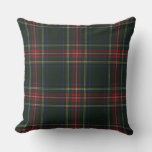Stewart Black Modern Original Scottish Tartan Throw Pillow