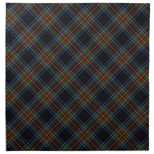 Stewart Black Tartan Cloth Napkin (Front)