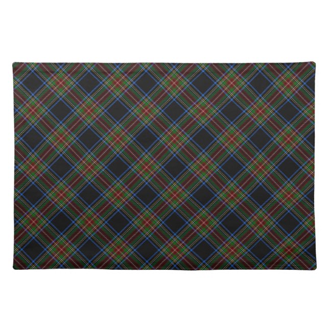 Stewart Black Tartan Cloth Placemat (Front)