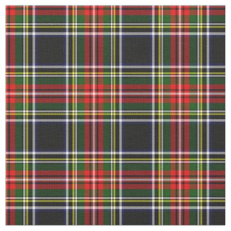 Royal Stewart Black And White Tartan Print Fabric | Zazzle.com