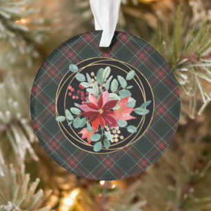 Stewart Black Tartan Grandparents Christmas Ornament