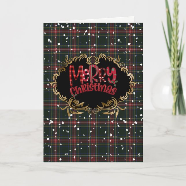  Stewart Black Tartan Holiday Card (Front)
