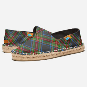 Stewart Black Tartan Scottish Clan Plaid Espadrilles