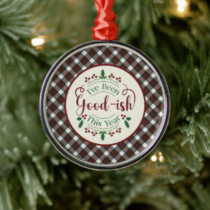 Stewart Blue Dress Scottish Tartan Christmas Metal Ornament