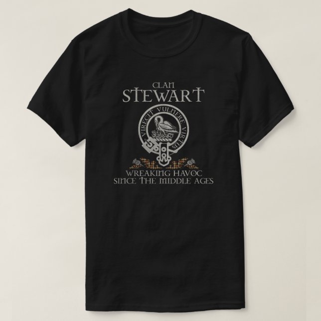 Stewart Campbell Clan crest Scottish surname tarta T-Shirt (Design Front)