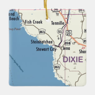 Stewart City Florida Map Ceramic Ornament