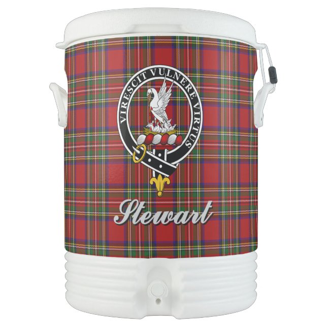 Stewart Clan Badge & Tartan Beverage Cooler (Front)