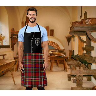 Stewart Clan Badge & Tartan Kilt Apron