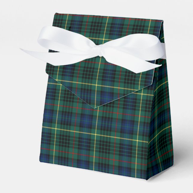 Stewart Clan Hunting Tartan Green and Blue Plaid Favor Boxes (Front Side)