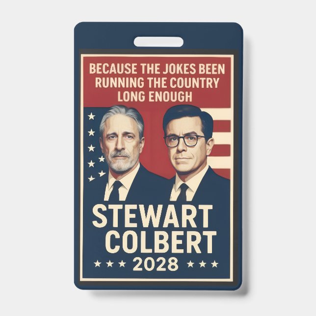 Stewart/Colbert 2028 Badge (Front)