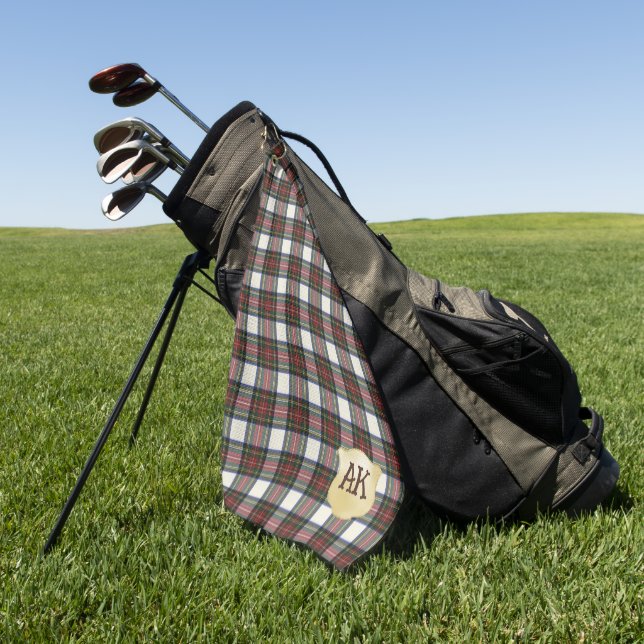 Stewart Dress Modern Original Scottish Tartan  Golf Towel (Green)