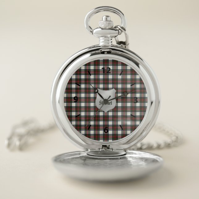 Stewart Dress Modern Original Scottish Tartan  Pocket Watch (Inside)