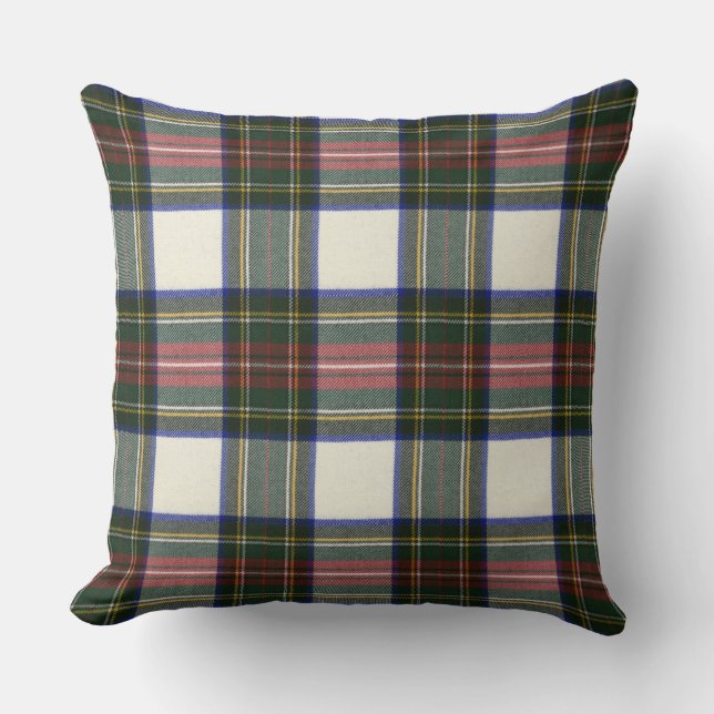 Stewart Dress Modern Original Tartan Square Throw Pillow (Front)