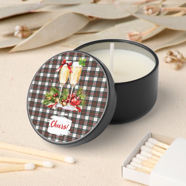 Stewart Dress Modern Scottish Tartan Christmas/Wed Mini Candle Favors (Insitu)