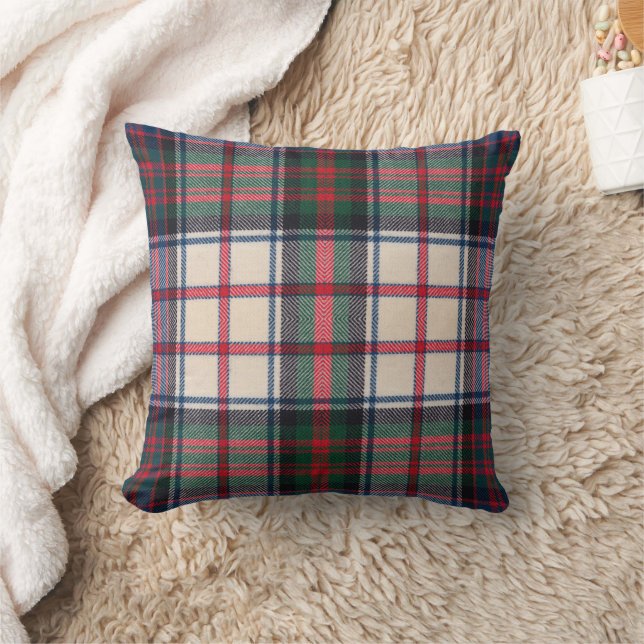 Stewart Dress Modern Scottish Tartan Throw Pillow (Blanket)