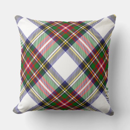 Stewart Dress Modern Tartan Plaid Argyle Pattern Throw Pillow