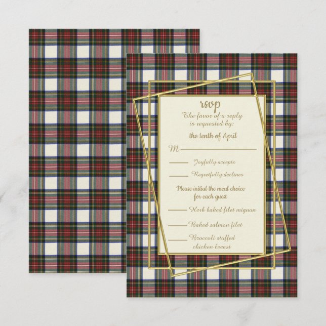 Stewart Dress Modern Tartan Response Card (Front/Back)