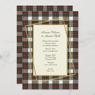 Stewart Dress Modern with Gold Frame Invitation