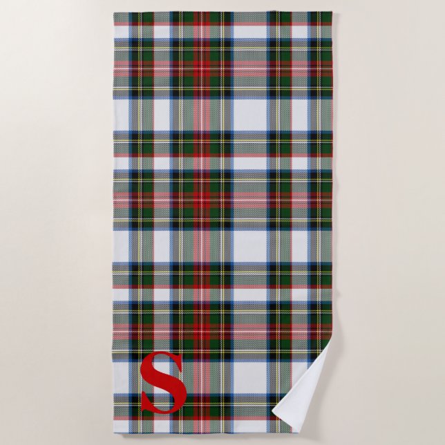 Stewart Dress Tartan Plaid Beach Towel (Front)