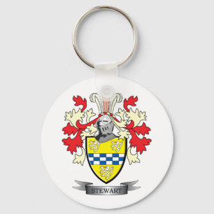 Stewart Family Crest Coat of Arms Keychain