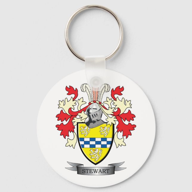 Stewart Family Crest Coat of Arms Keychain (Front)