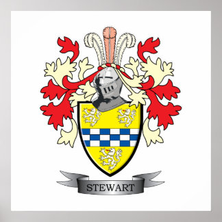 Stewart Family Crest Coat of Arms Poster