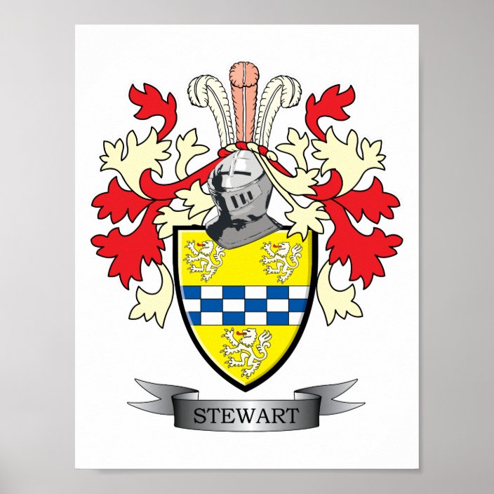 Stewart Family Crest Coat of Arms Poster | Zazzle.com