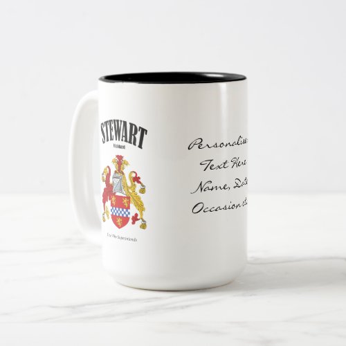 Stewart Family Crest Translation  Meaning Two_Tone Coffee Mug