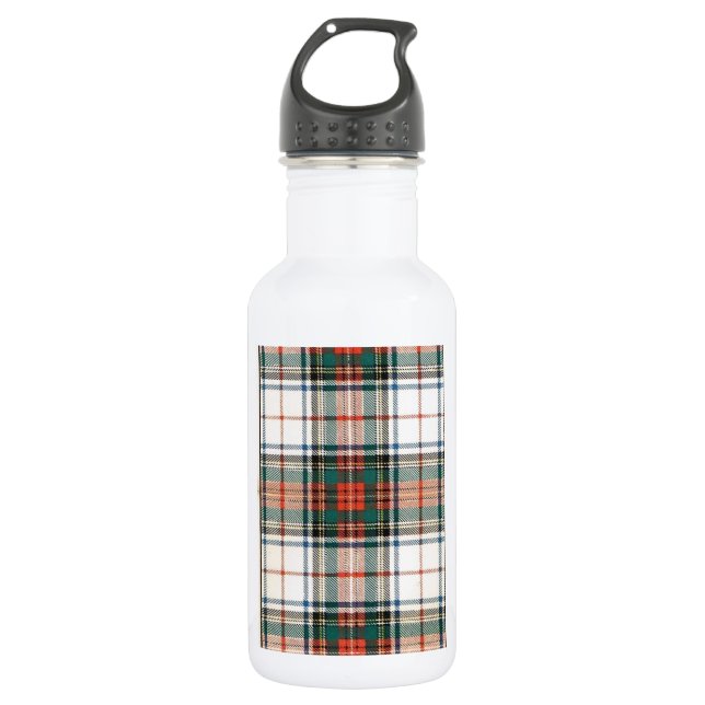 STEWART FAMILY DRESS TARTAN STAINLESS STEEL WATER BOTTLE (Front)