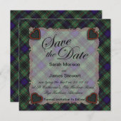 Stewart Hunting Scottish clan tartan - Plaid Save The Date (Front/Back)