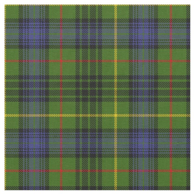 Stewart Hunting Tartan Print Fabric (Close Up)