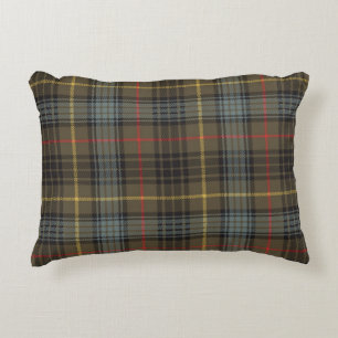 Stewart Hunting Weathered Tartan Plaid Pattern Accent Pillow