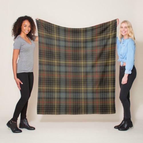 Stewart Hunting Weathered Tartan Plaid Pattern Fleece Blanket