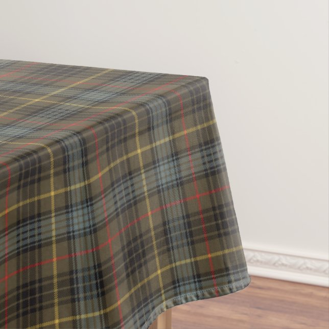 Stewart Hunting Weathered Tartan Plaid Pattern Tablecloth (In Situ)